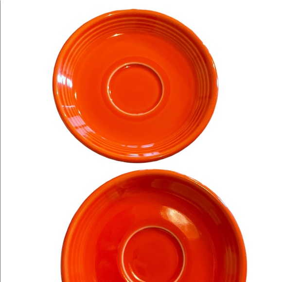 Fiestaware Tangerine Orange Teacup & Saucer set of 2 - Picture 4 of 5